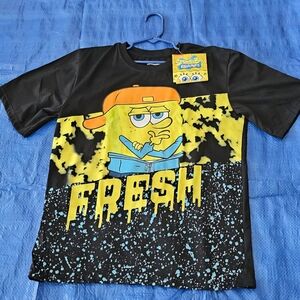 SpongeBob SquarePants Kids Tee - Black and Yellow Graphic